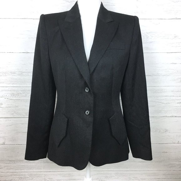 Alexander McQueen Jackets & Blazers - Alexander McQueen Womens Charcoal Grey Wool Blazer